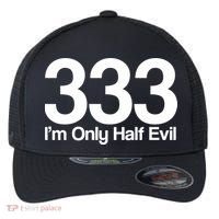 I'm Only Half Evil Flexfit Unipanel Trucker Cap thumb 0