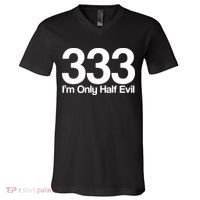 I'm Only Half Evil V-Neck T-Shirt thumb 0