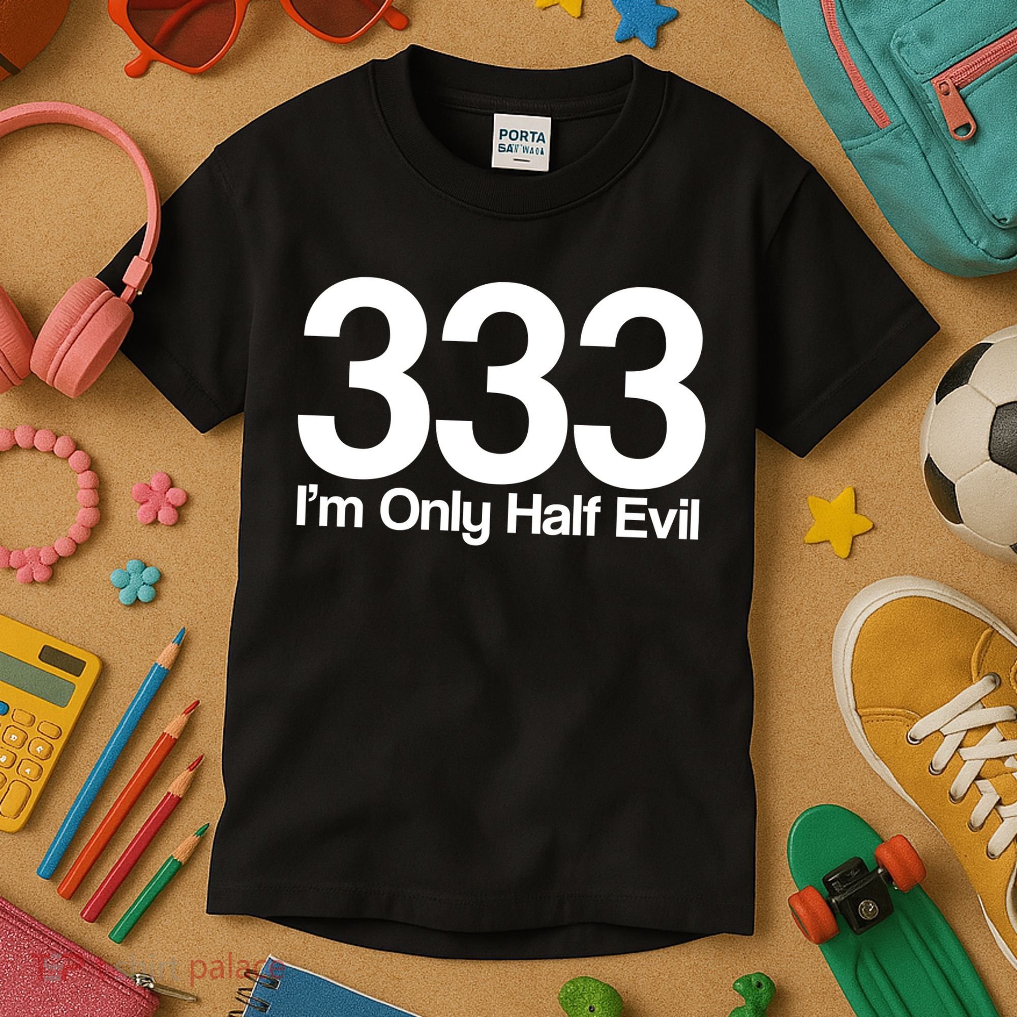 I'm Only Half Evil Kids T-Shirt