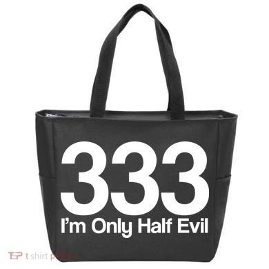 I'm Only Half Evil Tote Bag
