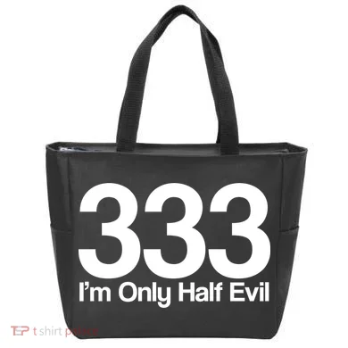I'm Only Half Evil Tote Bag