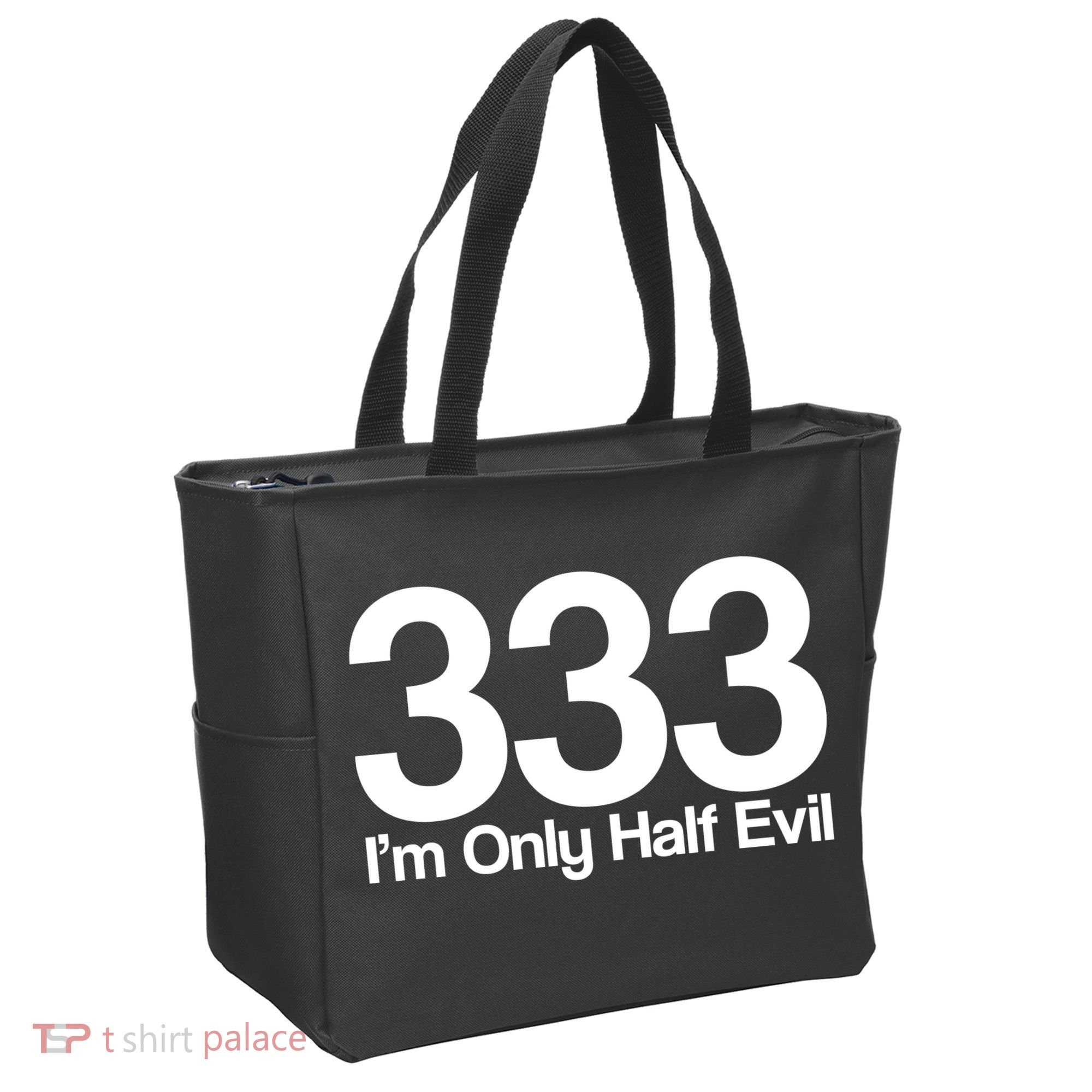 I'm Only Half Evil Tote Bag