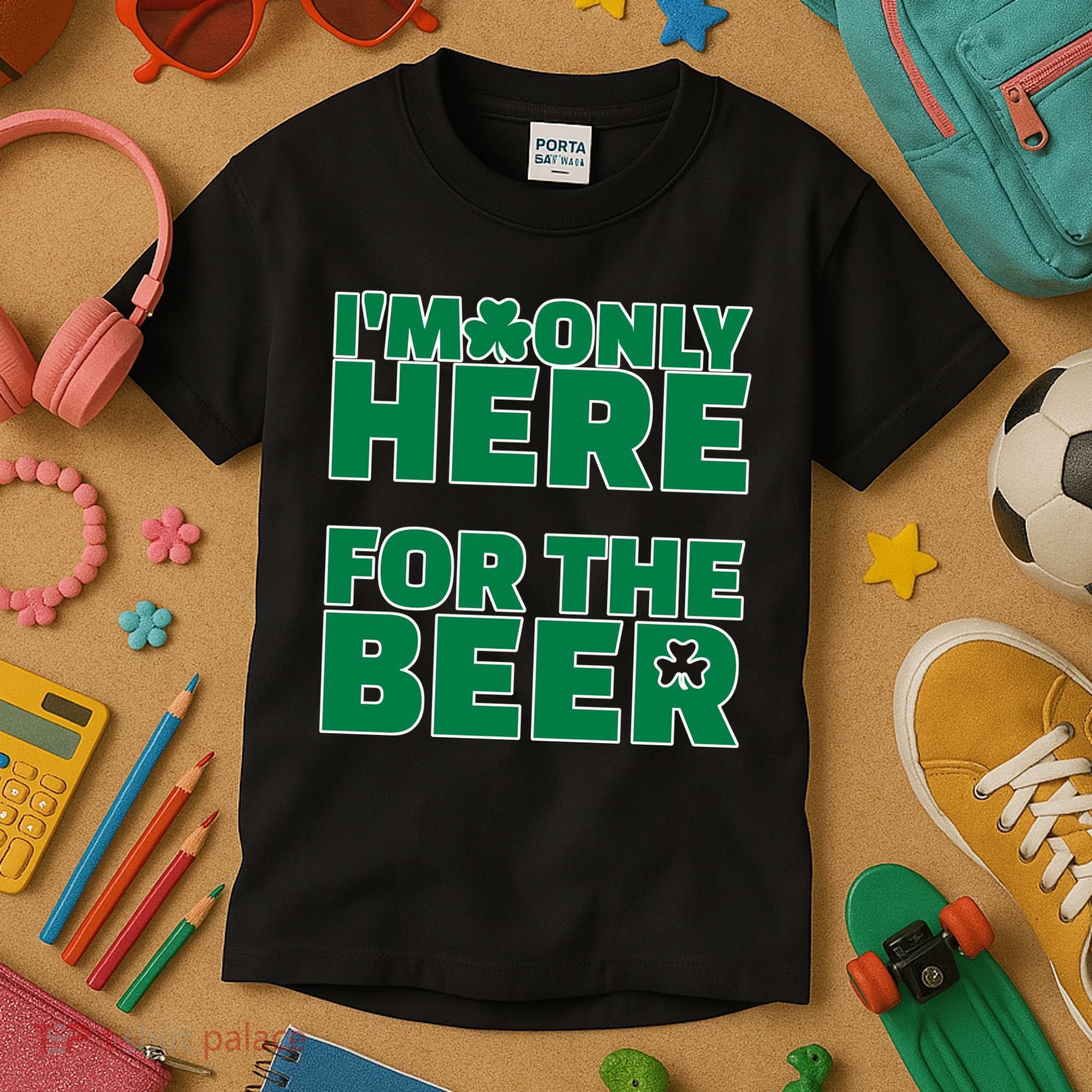 I'm Only Here For The Beer St Patricks Funny Kids T-Shirt
