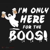 I'm Only here For The Boos! Ghost USA-Made Doggie Bandana thumb 2