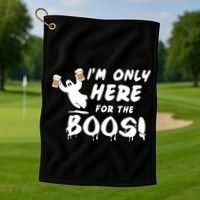 I'm Only here For The Boos! Ghost Golf Towel thumb 1