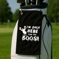 I'm Only here For The Boos! Ghost Golf Towel thumb 2