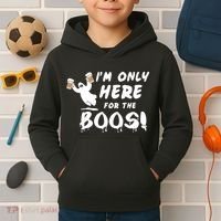I'm Only here For The Boos! Ghost Kids Hoodie thumb 2