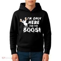 I'm Only here For The Boos! Ghost Kids Hoodie thumb 4