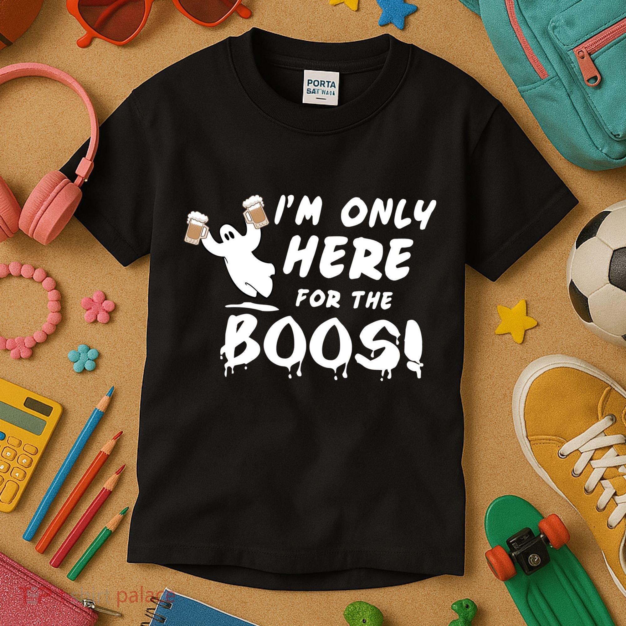 I'm Only here For The Boos! Ghost Kids T-Shirt