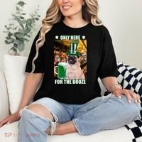 I'm Only Here for the Booze Beer Pug St. Patrick's Day Comfort Colors T-Shirt thumb 2