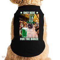I'm Only Here for the Booze Beer Pug St. Patrick's Day Doggie Tank thumb 0