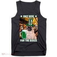 I'm Only Here for the Booze Beer Pug St. Patrick's Day Tank Top thumb 0