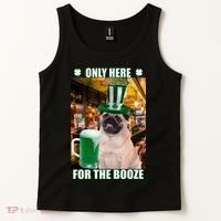 I'm Only Here for the Booze Beer Pug St. Patrick's Day Tank Top thumb 2