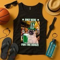 I'm Only Here for the Booze Beer Pug St. Patrick's Day Tank Top thumb 4