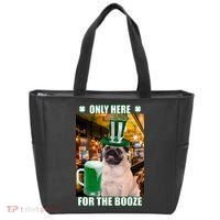 I'm Only Here for the Booze Beer Pug St. Patrick's Day Tote Bag thumb 0