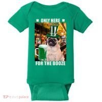 I'm Only Here for the Booze Beer Pug St. Patrick's Day Baby Bodysuit thumb 0