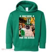 I'm Only Here for the Booze Beer Pug St. Patrick's Day Toddler Hoodie thumb 0