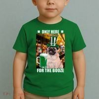 I'm Only Here for the Booze Beer Pug St. Patrick's Day Toddler T-Shirt thumb 2