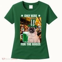I'm Only Here for the Booze Beer Pug St. Patrick's Day Women's T-Shirt thumb 0