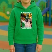 I'm Only Here for the Booze Beer Pug St. Patrick's Day Kids Hoodie thumb 3