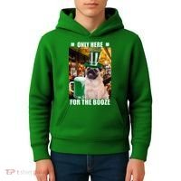I'm Only Here for the Booze Beer Pug St. Patrick's Day Kids Hoodie thumb 4
