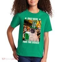 I'm Only Here for the Booze Beer Pug St. Patrick's Day Kids T-Shirt thumb 2