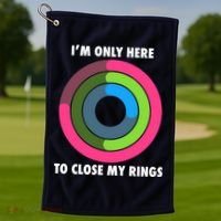 I'm Only Here To Close My Rings Golf Towel thumb 1
