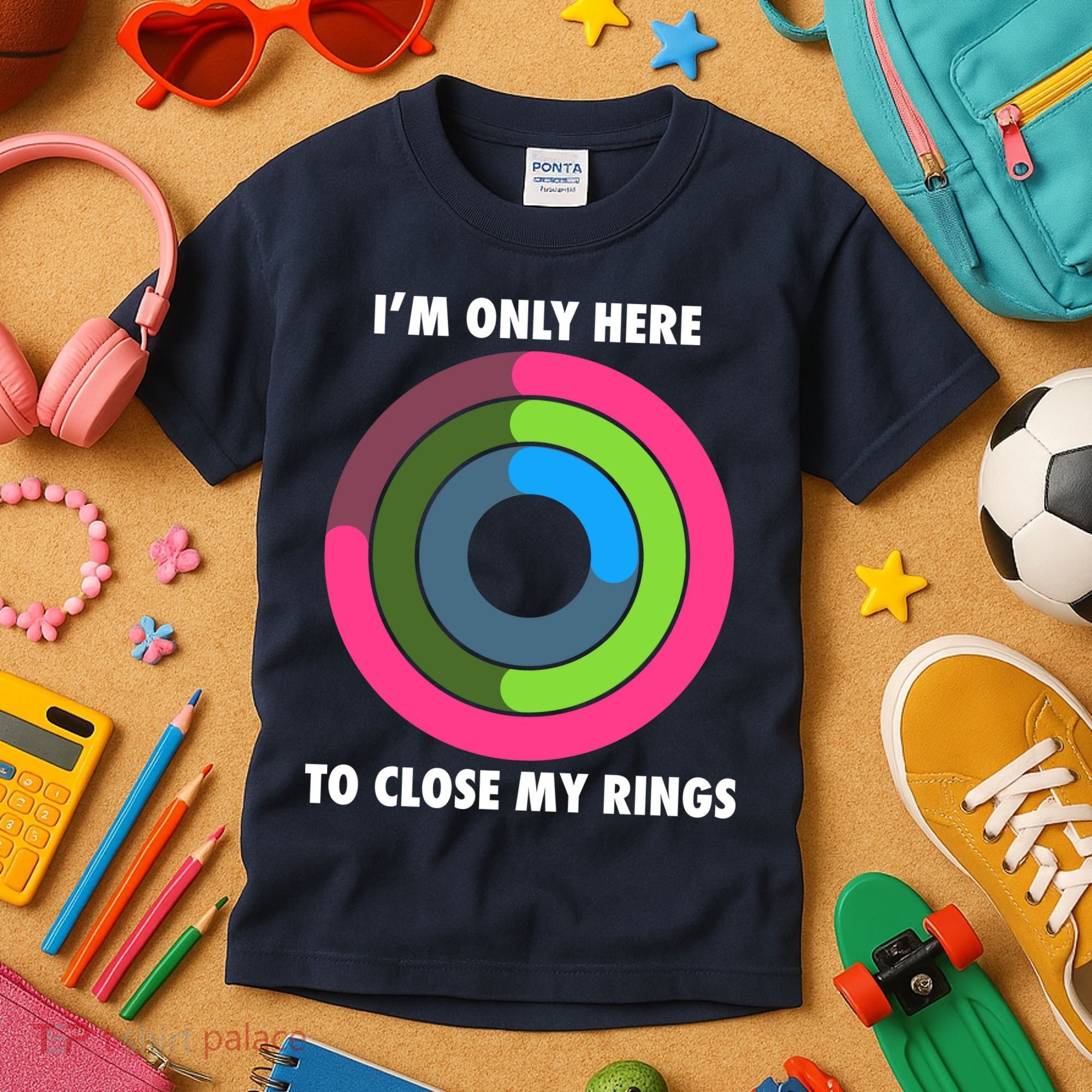 I'm Only Here To Close My Rings Kids T-Shirt