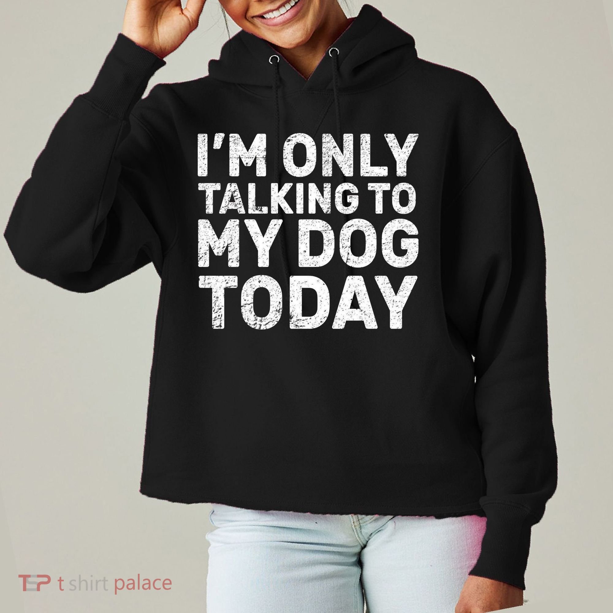 I'm Only Talking To My Dog Today Ladies Heavyweight Boxy Pullover Hoodie