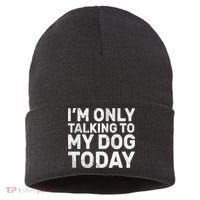I'm Only Talking To My Dog Today Sustainable Knit Beanie thumb 0