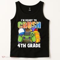 I'm Ready To Crush 4th Grade Video Gamer Tank Top thumb 2
