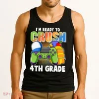 I'm Ready To Crush 4th Grade Video Gamer Tank Top thumb 3