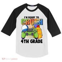 I'm Ready To Crush 4th Grade Video Gamer Kids Colorblock Raglan Jersey thumb 0