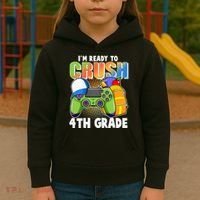 I'm Ready To Crush 4th Grade Video Gamer Kids Hoodie thumb 3