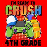 I'm Ready To Crush 4th Grade Video Gamer Santa Hat thumb 1