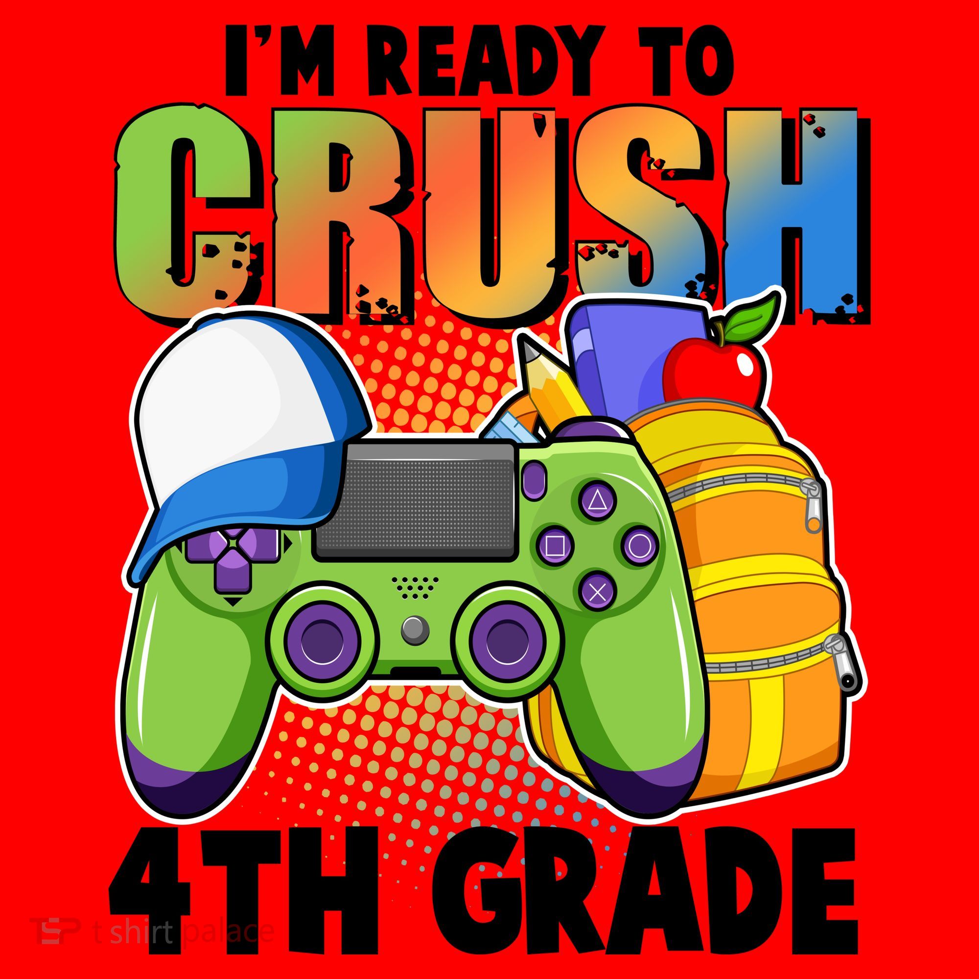 I'm Ready To Crush 4th Grade Video Gamer Santa Hat