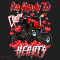I'm Ready To Crush Hearts Monster Truck Valentine's Day Women's Sweatshirt thumb 2