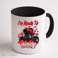 I'm Ready To Crush Hearts Monster Truck Valentine's Day Coffee Mug thumb 1