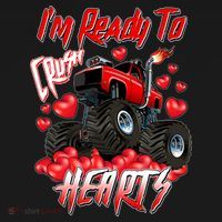 I'm Ready To Crush Hearts Monster Truck Valentine's Day Women's Hoodie thumb 2