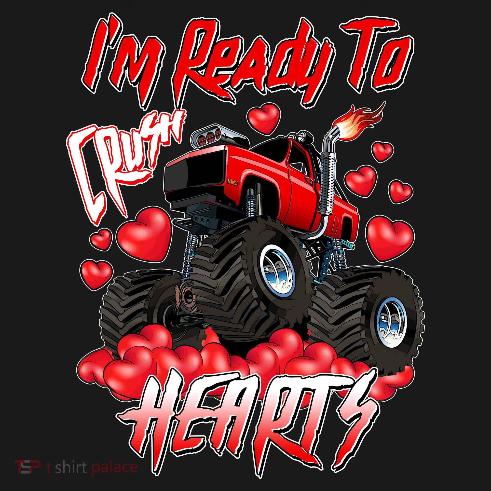 I'm Ready To Crush Hearts Monster Truck Valentine's Day Women's Hoodie