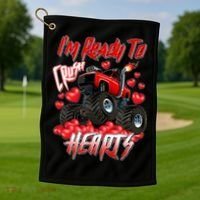 I'm Ready To Crush Hearts Monster Truck Valentine's Day Golf Towel thumb 1
