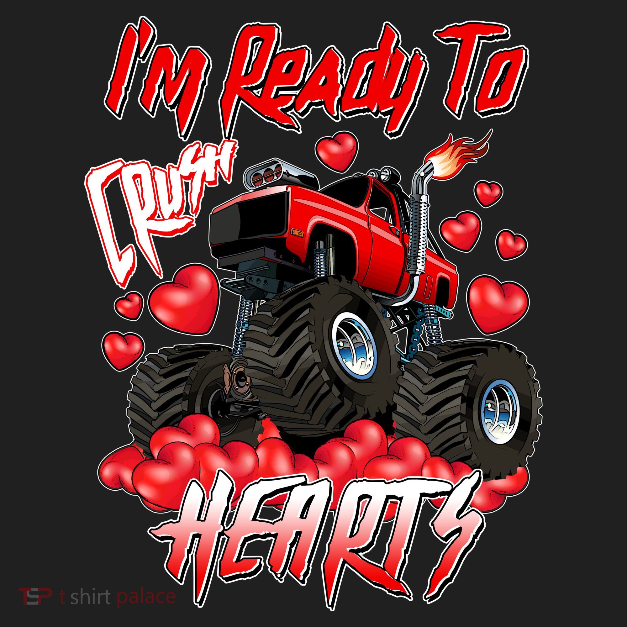 I'm Ready To Crush Hearts Monster Truck Valentine's Day Golf Towel