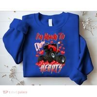 I'm Ready To Crush Hearts Monster Truck Valentine's Day Sweatshirt thumb 2