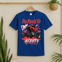 I'm Ready To Crush Hearts Monster Truck Valentine's Day T-Shirt thumb 2