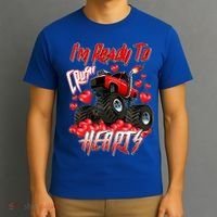 I'm Ready To Crush Hearts Monster Truck Valentine's Day T-Shirt thumb 3