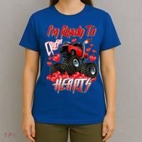 I'm Ready To Crush Hearts Monster Truck Valentine's Day T-Shirt thumb 4