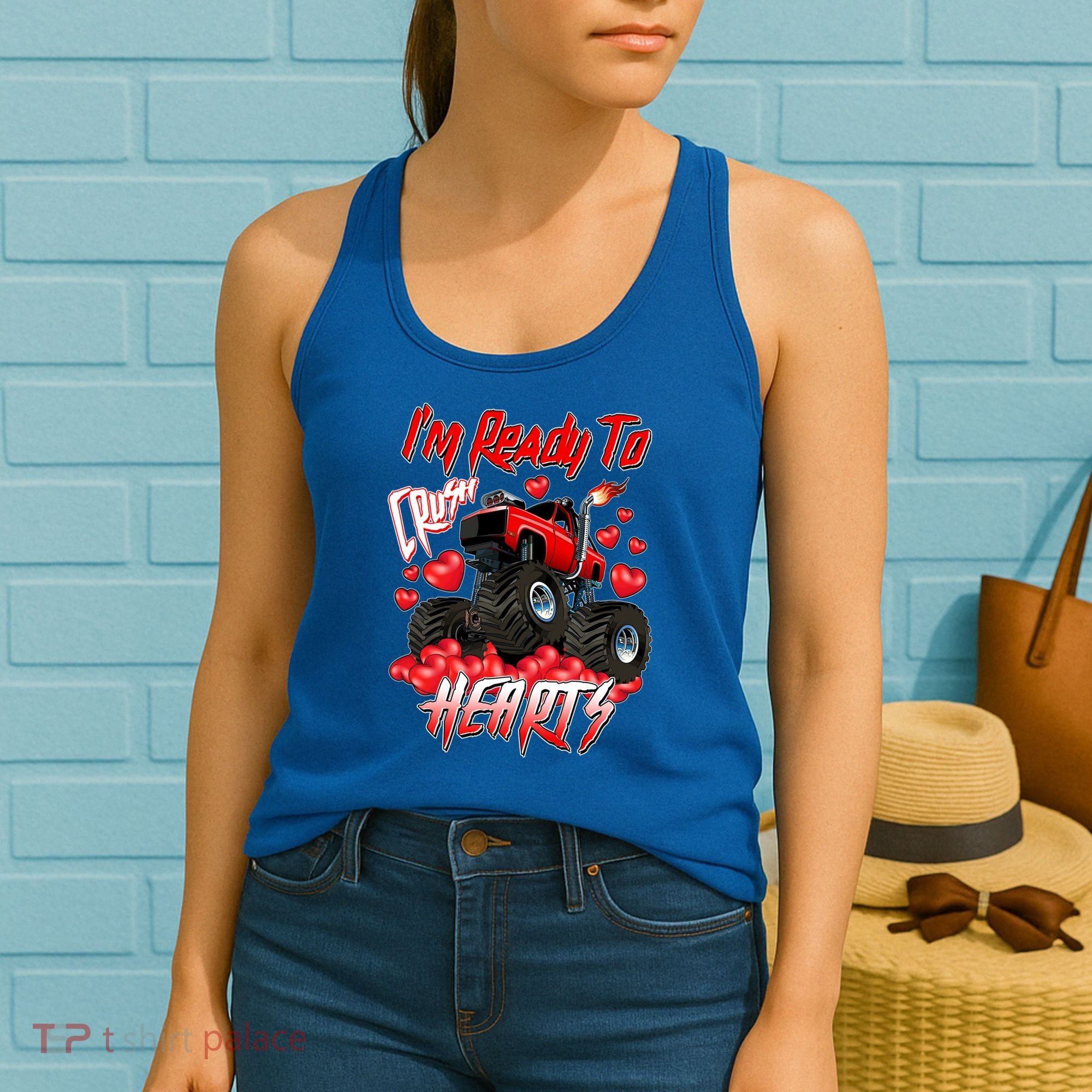 I'm Ready To Crush Hearts Monster Truck Valentine's Day Women's Tank Top
