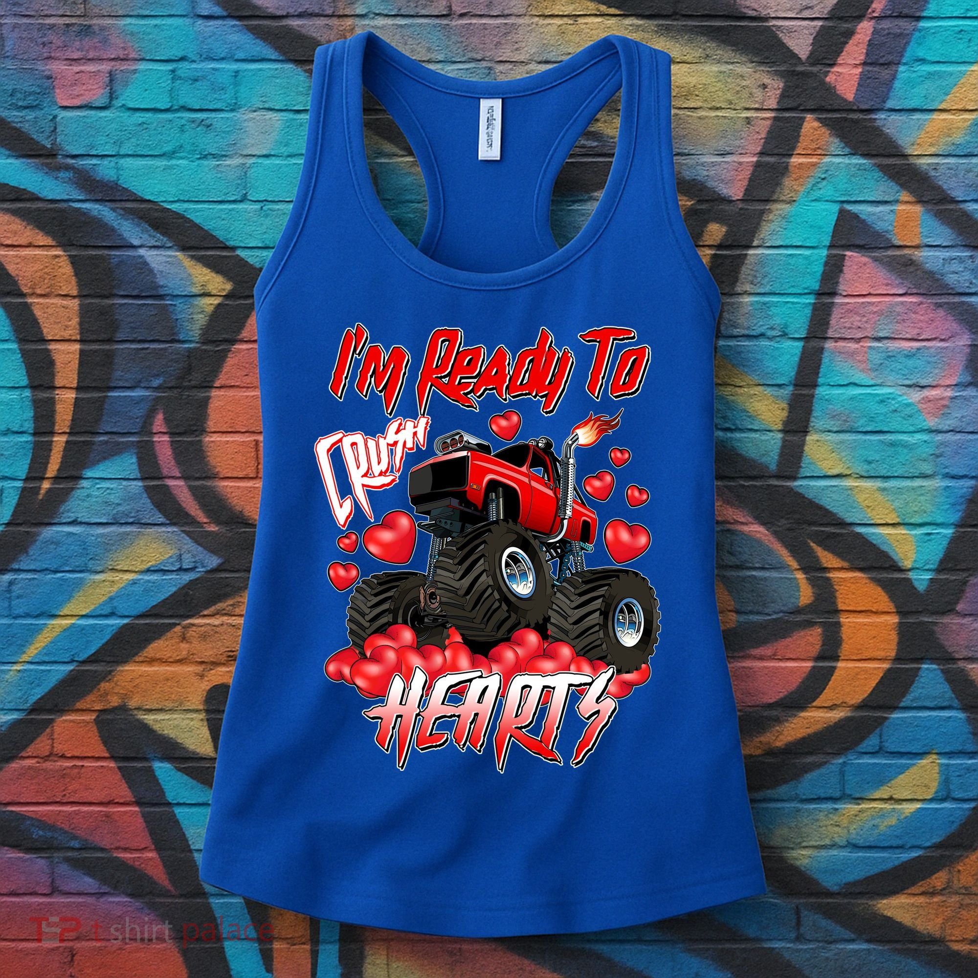 I'm Ready To Crush Hearts Monster Truck Valentine's Day Women's Tank Top