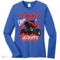I'm Ready To Crush Hearts Monster Truck Valentine's Day Women's Long Sleeve Shirt thumb 0
