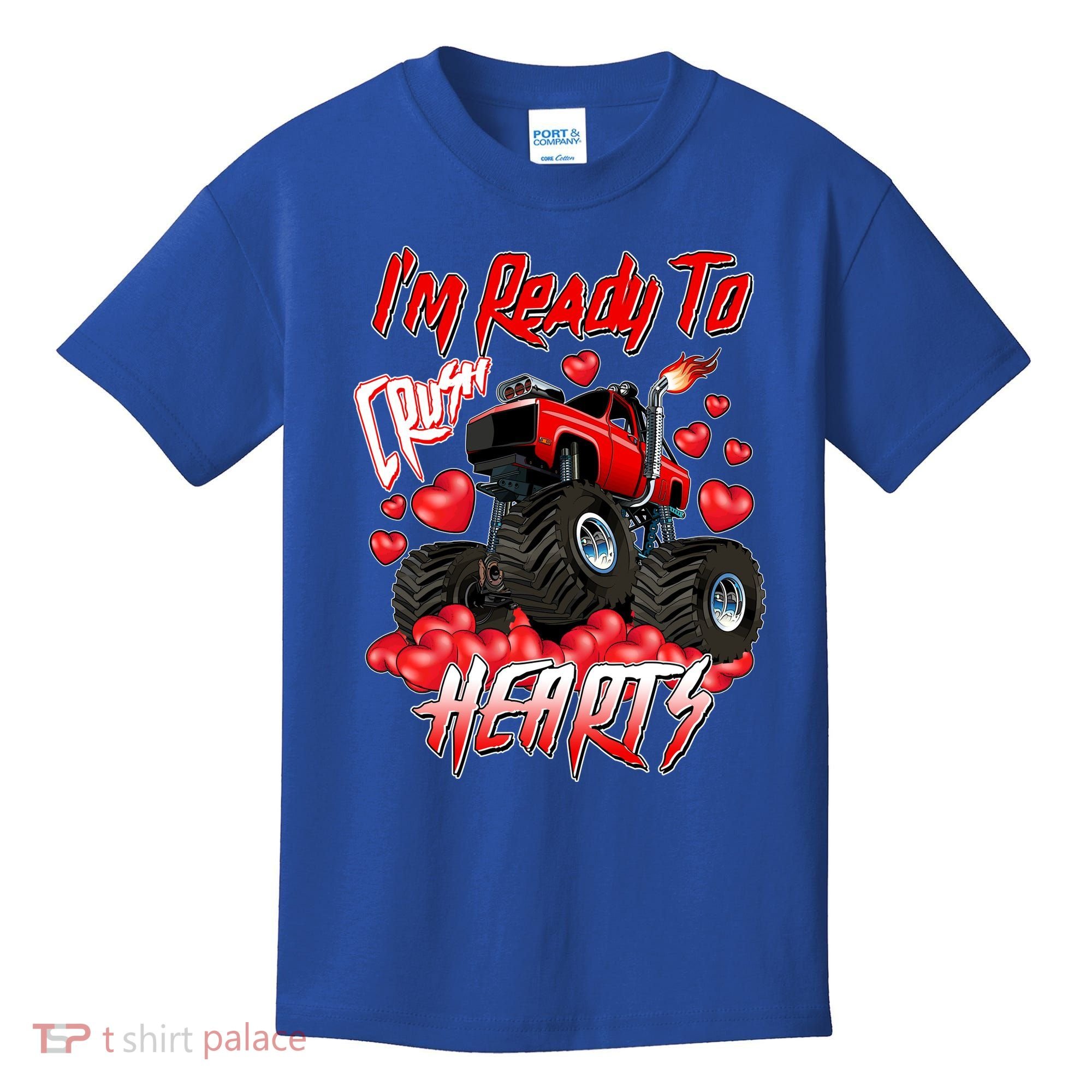 I'm Ready To Crush Hearts Monster Truck Valentine's Day Kids T-Shirt